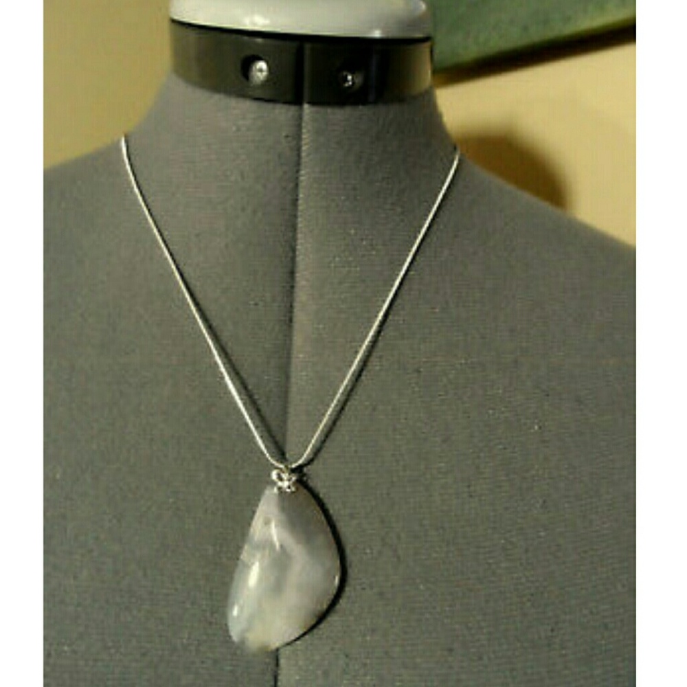 New AGATE PENDANT & Necklace Set 925 Silver